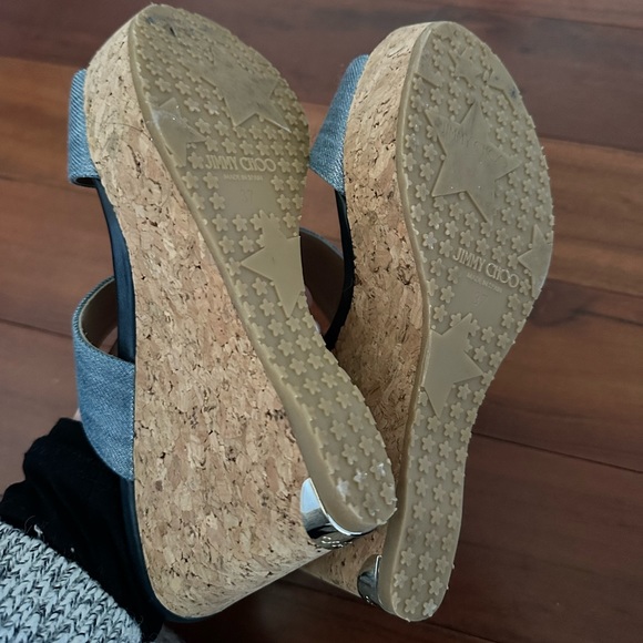 Jimmy Choo Denim Parker Cork Wedge Sandal - Picture 4 of 5